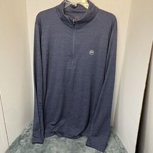Travis Mathew 1/4 Zip Pullover Men's XL Blue Performance Stretch Mock Neck Golf